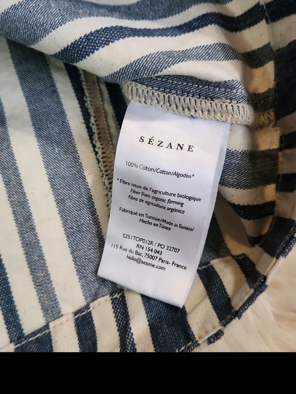 Sezan Davy Vertical Stripe Button Back Tank Top - Picture 5 of 6